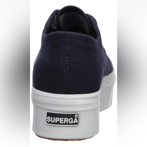 Superga 2790 Navy Platform Lace up Sneaker 9.5 - Picture 3 of 10